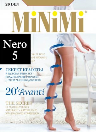 MiNiMi Колготки Avanti 20 den Nero (Черный) размер 5-XL
