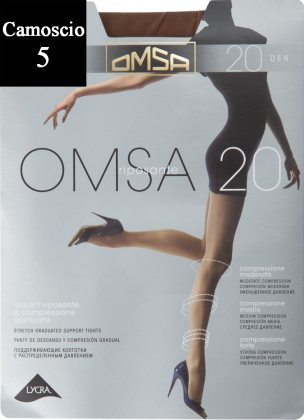 Omsa Колготки Attiva с шортиками 20 den Camoscio (Темный загар) размер 5-XL