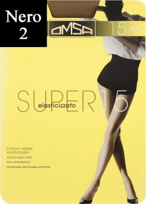 Omsa Колготки Super 15 den Nero (Черный) размер 2-S
