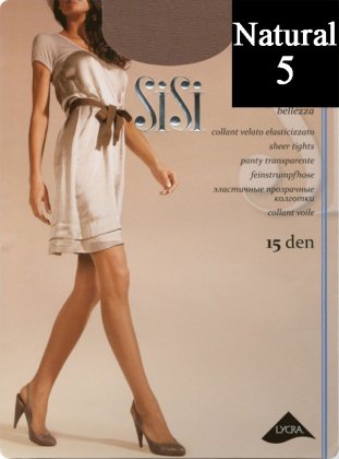 Sisi Колготки Miss прозрачные эластичные 15 den Naturel (Натуральный) размер 5-XL