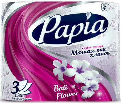 Papia туалетная бумага трехслойная 12шт Белая