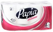 Купить Papia туалетная бумага четырехслойная Deluxe 8шт Белая