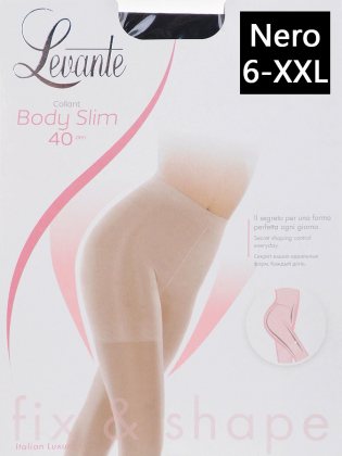 Levante Колготки Body Slim 40 den Nero (Черный) размер 6-XXL