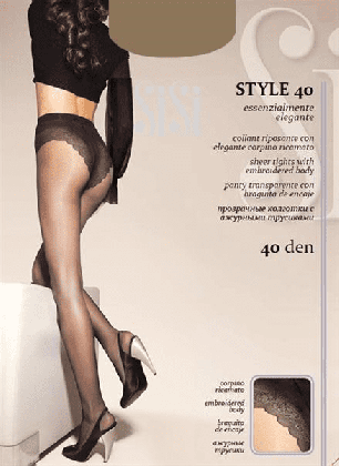 SiSi Колготки Style прозрачные с ажурными трусиками 40 den Daino (Светло-коричневый) размер 3-M