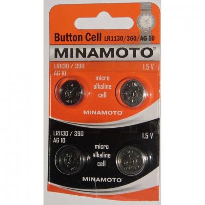Minamoto батарейка LR1130/390/AG10 алкалиновая 1,5v, цена за 1шт