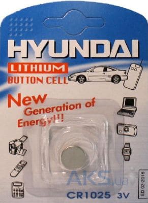 Hyundai батарейка CR1025 3v, цена за 1шт