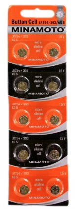 Minamoto батарейка LR754/393/AG5 1,5v, цена за 1шт