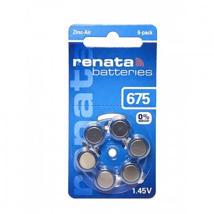 Renata батарейка 675/PR44 для слухового аппарата, цена за 1шт