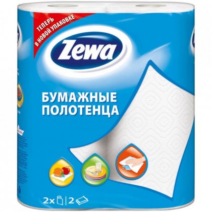 Zewa Plus полотенца бумажные двухслойные 2шт Декор