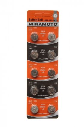 Minamoto батарейка LR43/386/AG12 1,5v, цена за 1шт