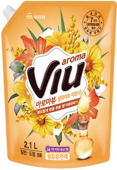Mukunghwa Aroma Viu Golden Mimosa Антибактериальный Ароматизирующий кондиционер Золотая мимоза 2,1л в мягкой упаковке