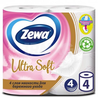 Zewa Ultra Soft туалетная бумага четырехслойная 4шт