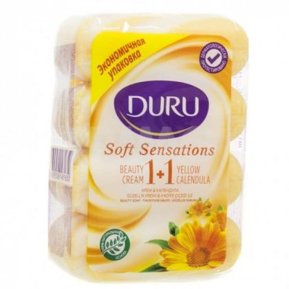 Duru Soft Sensation мыло твердое кусковое 4шт*90г Календула