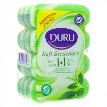 Duru Soft Sensation мыло твердое кусковое 4шт*90г Зеленый чай