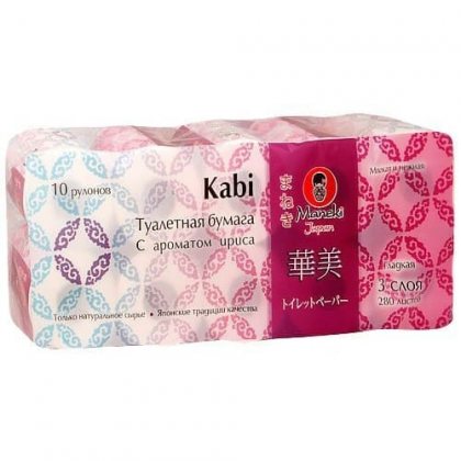 Maneki Kabi туалетная бумага трехслойная с Ароматом ириса 10шт
