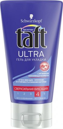 Taft гель для укладки волос 150мл Ultra сверхсильная фиксация (синяя с красной полоской)