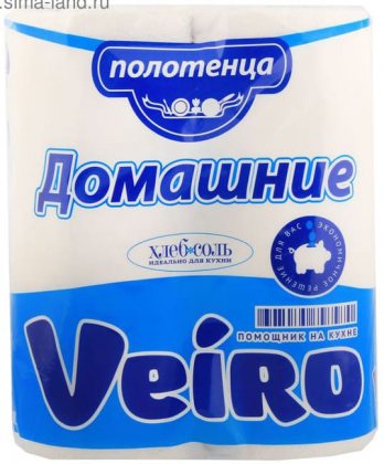Veiro бумажные полотенца двухслойные кухонные домашние 2шт Белые