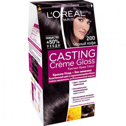 Loreal Casting Creme Gloss крем-краска для волос тон 200 черный кофе