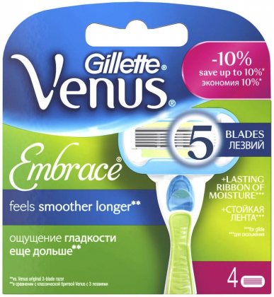 Gillette кассеты для бритья сменные женские Venus Embrace 4шт