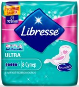 Купить Libresse прокладки Ультра Супер с мягкой поверхностью 8шт футляр 5 капель