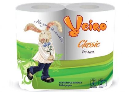 Veiro Linia Classic туалетная бумага двухслойная 4шт Белая