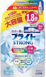 Lion Bright Strong гель-отбеливатель кислородный для стройких загрязнений Супер Яркость с антибактериальным эффектом 900мл в мягкой упаковке