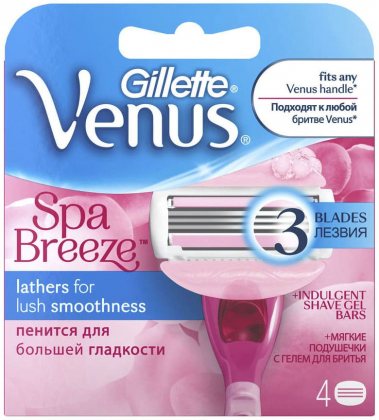 Gillette кассеты для бритья сменные женские Venus Breeze Spa 4шт