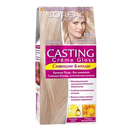 Loreal Casting Creme Gloss крем-краска для волос тон 1021 светло-светло русый перламутровый