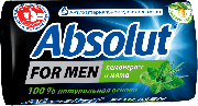 Купить Absolut мыло антибактериальное твердое кусковое 90г For men Лемонграсс и мята