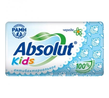 Absolut мыло антибактериальное твердое кусковое 90г Kids Череда