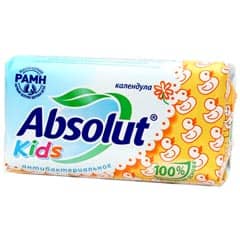 Absolut мыло антибактериальное твердое кусковое 90г Kids Календула