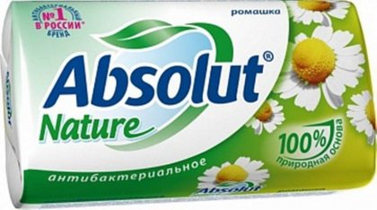 Absolut мыло антибактериальное твердое кусковое 90г Nature Ромашка