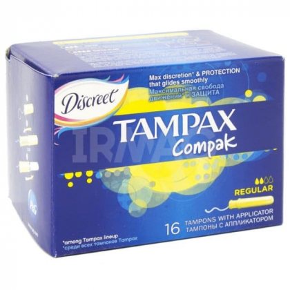 Tampax тампоны Compak Regular 16шт 2 капли с аппликатором