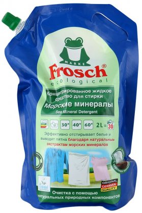 Frosch жидкое средство для стирки 2л Морские минералы в мягкой упаковке