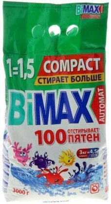 Bimax стиральный порошок автомат 3кг 100 пятен