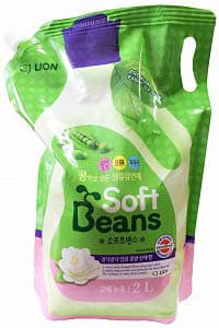 Lion Soft Beans кондиционер для белья на основе экстракта зеленого гороха 2л в мягкой упаковке