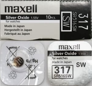 Maxell батарейка 317/SR516SW, цена за 1шт