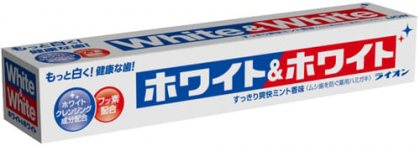 Lion White&White зубная паста отбеливающая c кальцием и фтором со вкусом мяты 150г в коробке