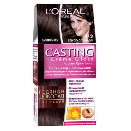 Loreal Casting Creme Gloss крем-краска для волос тон 412 какао со льдом