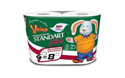 Veiro Linia Standart Plus туалетная бумага двухслойная 4шт