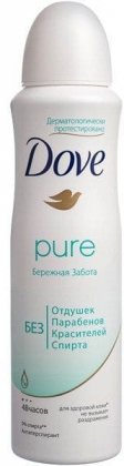 Dove дезодорант спрей 150мл женский Бережная забота для чувств. Pure