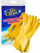 Купить Dr. Clean Хозяйственные латексные перчатки желтые 1 пара размер M