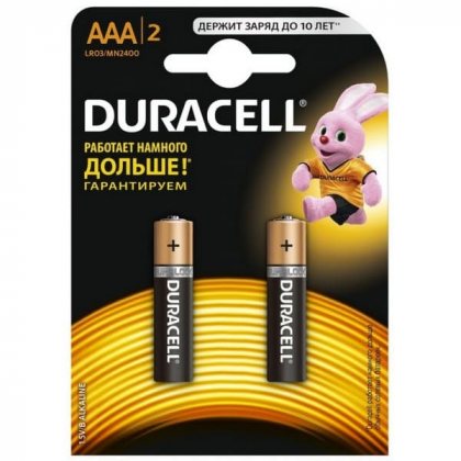 Duracell батарейка алкалиновая AAA LR03 мизинчиковая, 1шт