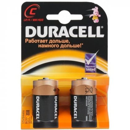 Duracell батарейка алкалиновая LR14 C, 1шт