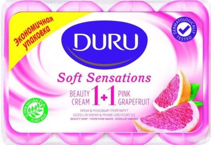 Duru Soft Sensation мыло твердое кусковое 4шт*90г Грейпфрут