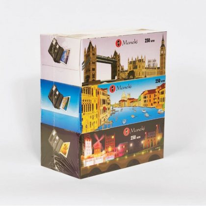 Maneki Dream салфетки-выдергушки бумажные двухслойные с микротиснением и Ароматом Европы 250шт