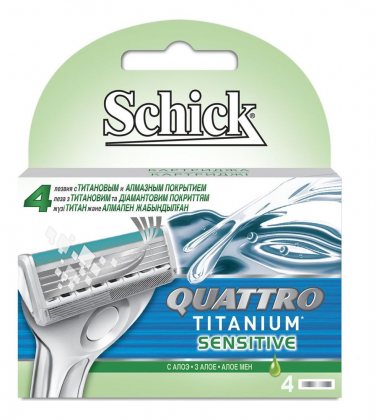 Schick/Wilkinson кассеты для бритья сменные мужские Quattro Titanium 4шт