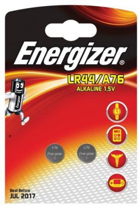 Energizer батарейка алкалиновая LR44/A76 FSB2 1,5v, цена за 1шт