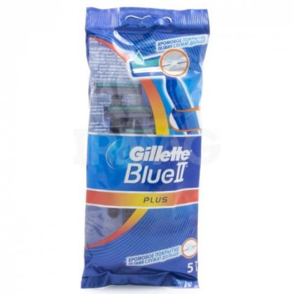 Gillette станок для бритья мужской одноразовый Blue II Plus 5шт