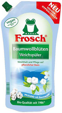 Frosch концентрированный ополаскиватель для белья 1л Цветы хлопка в мягкой упаковке